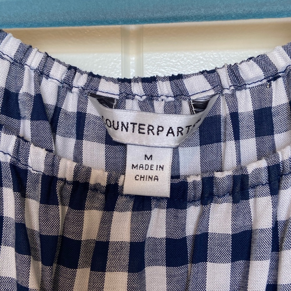 Navy Gingham Blouse - Picture 3 of 5